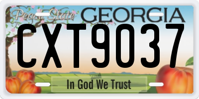 GA license plate CXT9037