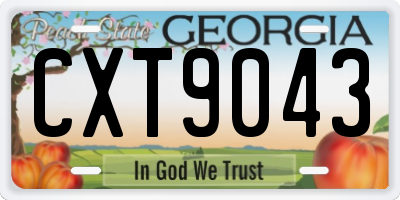 GA license plate CXT9043
