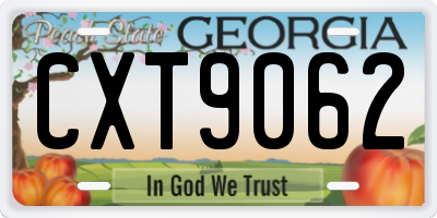 GA license plate CXT9062
