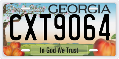 GA license plate CXT9064