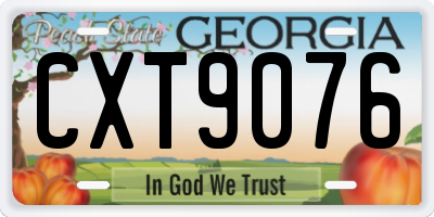 GA license plate CXT9076