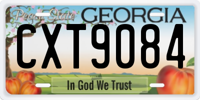 GA license plate CXT9084