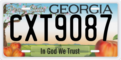 GA license plate CXT9087