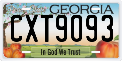 GA license plate CXT9093