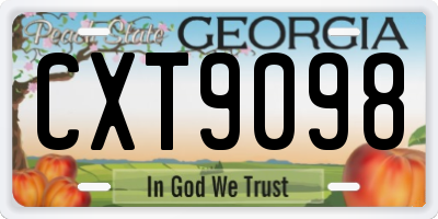 GA license plate CXT9098