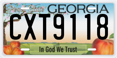 GA license plate CXT9118