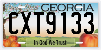 GA license plate CXT9133