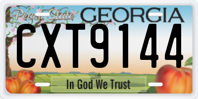 GA license plate CXT9144