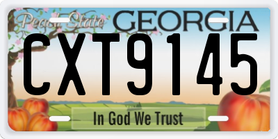 GA license plate CXT9145