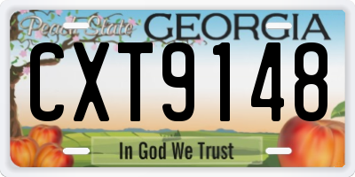 GA license plate CXT9148