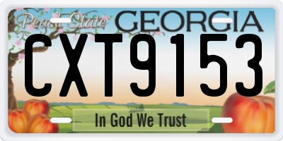 GA license plate CXT9153