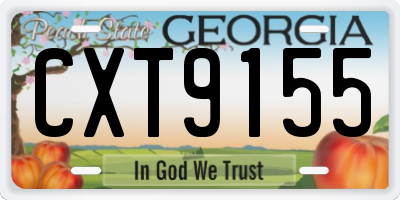 GA license plate CXT9155