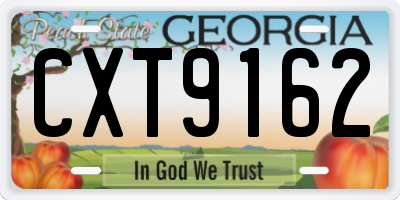 GA license plate CXT9162