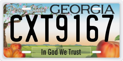 GA license plate CXT9167
