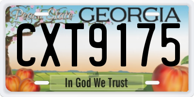 GA license plate CXT9175