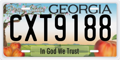 GA license plate CXT9188