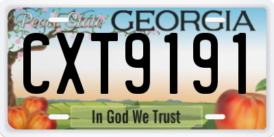 GA license plate CXT9191