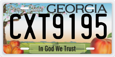 GA license plate CXT9195