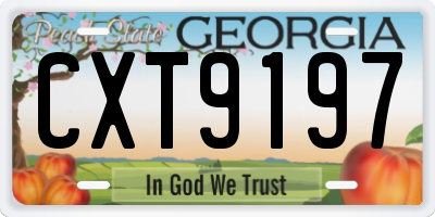 GA license plate CXT9197