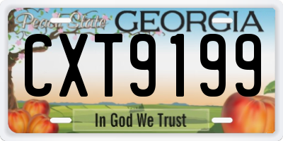 GA license plate CXT9199