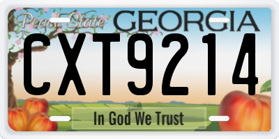 GA license plate CXT9214