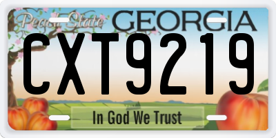 GA license plate CXT9219