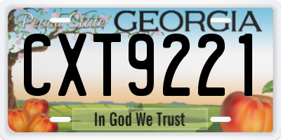 GA license plate CXT9221