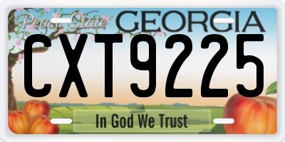 GA license plate CXT9225
