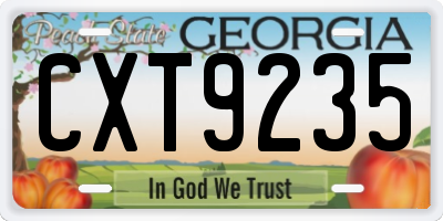 GA license plate CXT9235