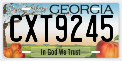 GA license plate CXT9245