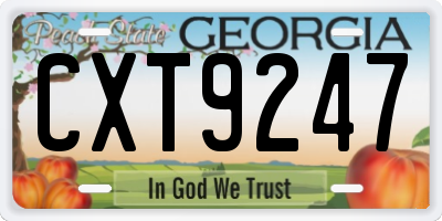 GA license plate CXT9247