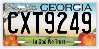 GA license plate CXT9249
