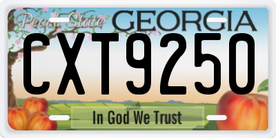 GA license plate CXT9250