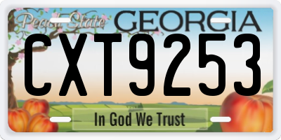 GA license plate CXT9253