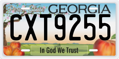 GA license plate CXT9255