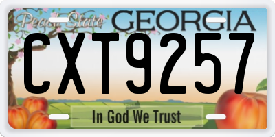 GA license plate CXT9257