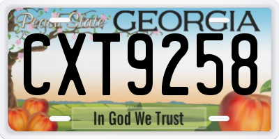 GA license plate CXT9258