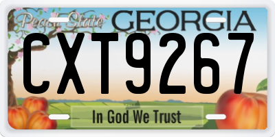 GA license plate CXT9267