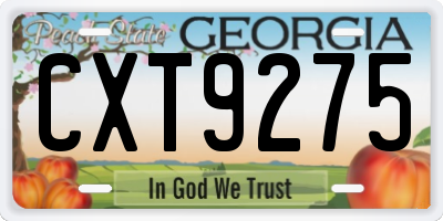 GA license plate CXT9275
