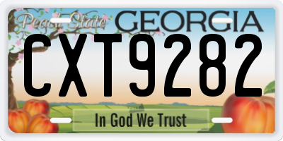 GA license plate CXT9282