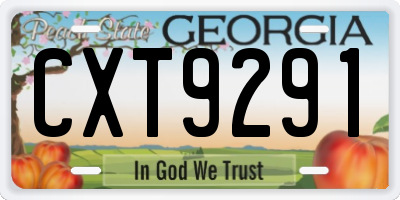 GA license plate CXT9291