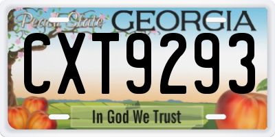 GA license plate CXT9293