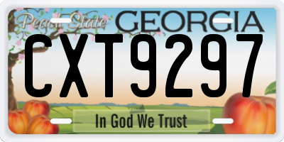 GA license plate CXT9297