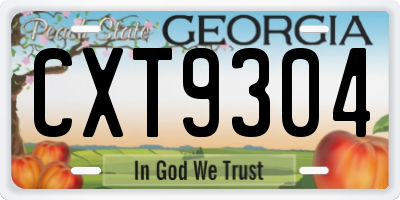 GA license plate CXT9304