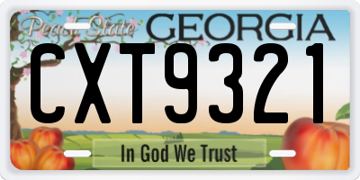 GA license plate CXT9321