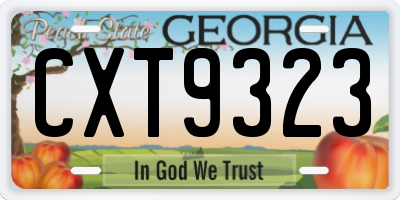 GA license plate CXT9323