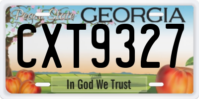 GA license plate CXT9327
