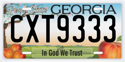 GA license plate CXT9333