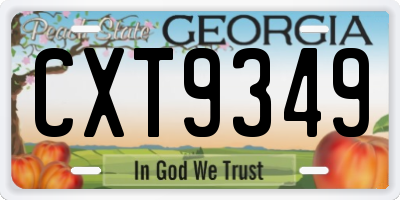 GA license plate CXT9349