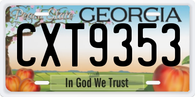GA license plate CXT9353